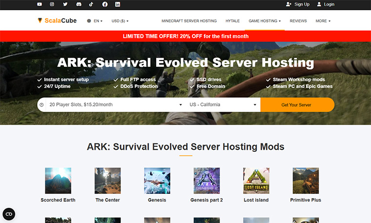 ScalaCube-ARK-Server-Hosting
