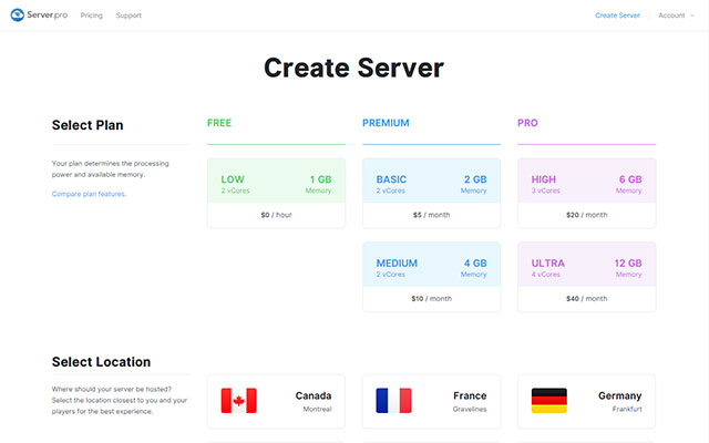Server.pro Hosting Plans